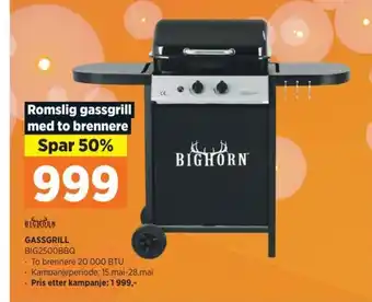 POWER BIGHORN GASSGRILL BIG2500BBQ tilbud
