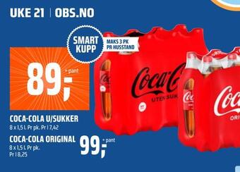 Coop Obs Coca-cola u/sukker tilbud