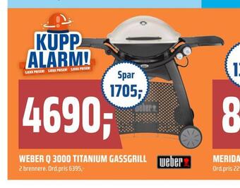 Coop Obs Weber q 3000 titanium gassgrill tilbud