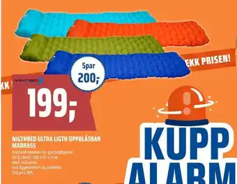 Coop Obs Nigthbed ultra ligth oppblåsbar madrass tilbud