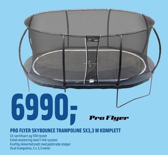 Coop Obs Pro flyer skybounce trampoline 5x3,3 m komplett tilbud