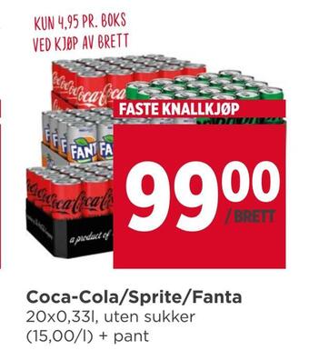 Meny Coca-cola/sprite/fanta tilbud