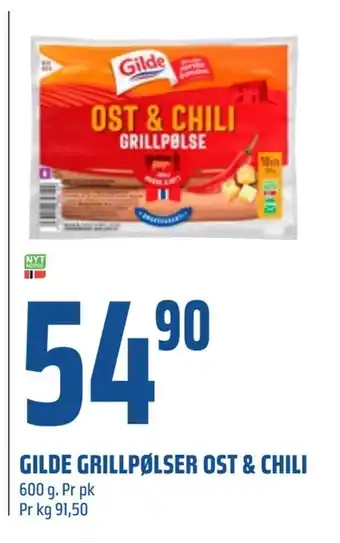 Coop Obs Gilde grillpølser ost & chili tilbud