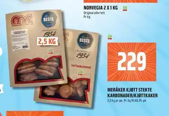 Coop Obs Meråker kjøtt stekte karbonader/kjøttkaker tilbud