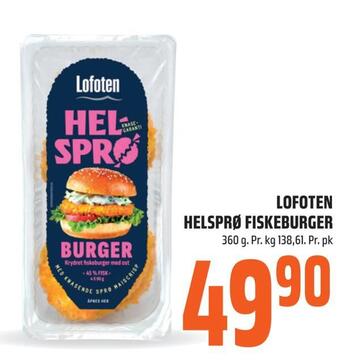 Coop Obs Lofoten helsprø fiskeburger tilbud
