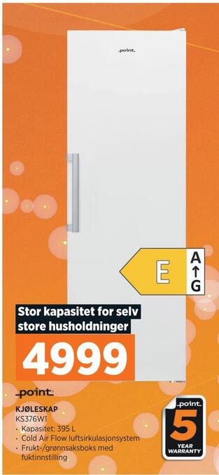 POWER Kjøleskap tilbud