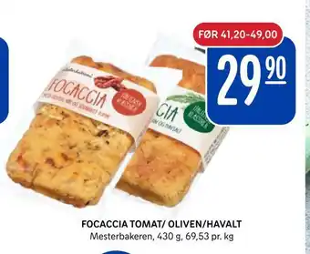 Rema 1000 Focaccia tomat/ oliven/havalt tilbud