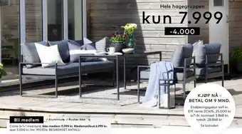 Skeidar Costa 3+1+1 med bord tilbud