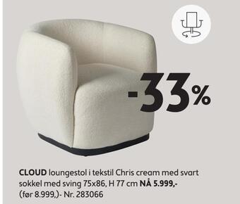 Bohus Cloud loungestol tilbud