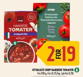 Coop Prix Utvalgte coop hakkede tomater tilbud