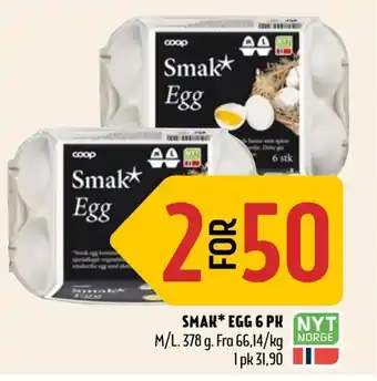 Coop Prix Smak egg 6 pk tilbud