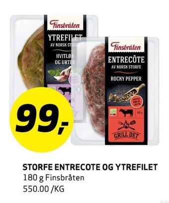 Bunnpris Storfe entrecote og ytrefilet tilbud