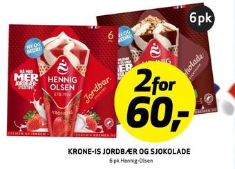 Bunnpris Krone-is jordbær og sjokolade tilbud