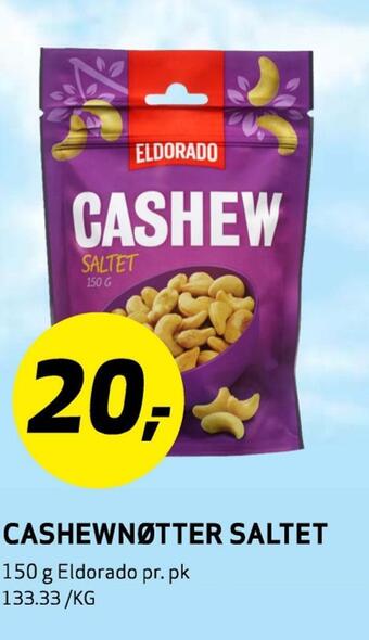 Bunnpris Cashewnøtter saltet tilbud