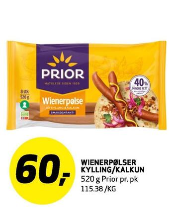 Bunnpris Wienerpølser kylling/kalkun tilbud