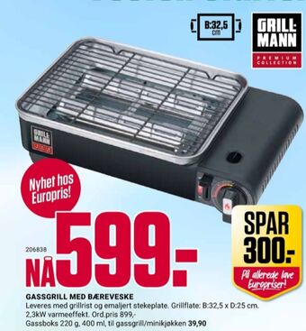 Europris Grillman gassgrill tilbud