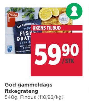 Meny Findus fiskeretter tilbud