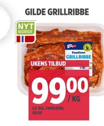 Meny Gilde ribbe tilbud