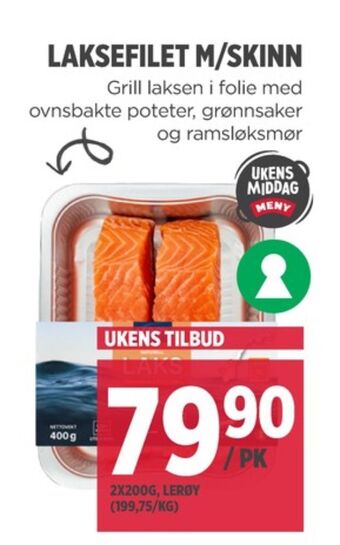 Meny Lerøy laksefilet tilbud