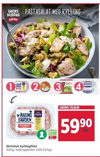 Meny Kyllinggården kyllingfilet tilbud