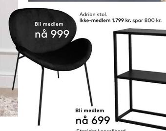 Skeidar Adrian stol tilbud