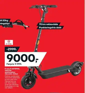 XXL Sport E-way e-6075frs, elektrisk sparkesykkel, elscooter, unisex tilbud
