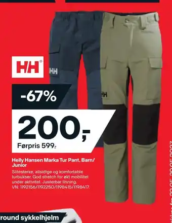 XXL Sport Helly hansen marka tur pant, barn/ junior tilbud