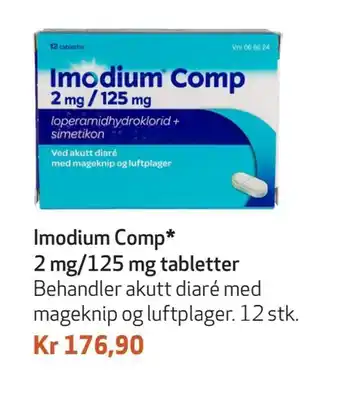 Apotek 1 Imodium comp* 2 mg/125 mg tabletter tilbud