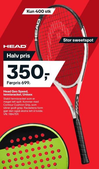 XXL Sport Head geo speed, tennisracket, unisex tilbud