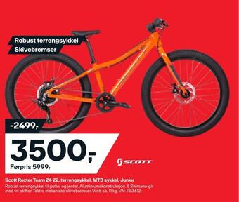 XXL Sport Scott roxter team 24 22, terrengsykkel, mtb sykkel, junior tilbud
