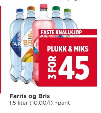 Meny Farris og bris tilbud