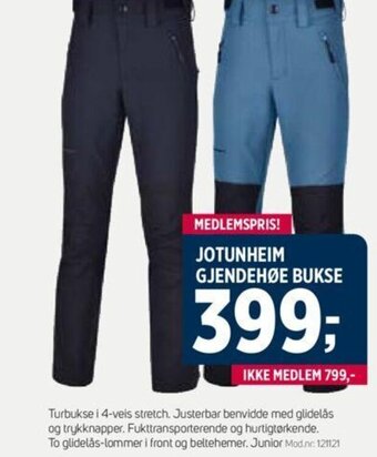 Sport 1 JOTUNHEIM GJENDEHØE BUKSE tilbud