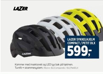 Sport 1 LAZER SYKKELHJELM COMPACT/PETIT DLX tilbud