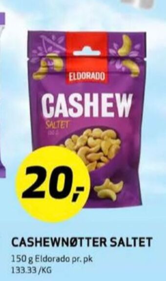 Bunnpris Eldorado cashewnøtter tilbud
