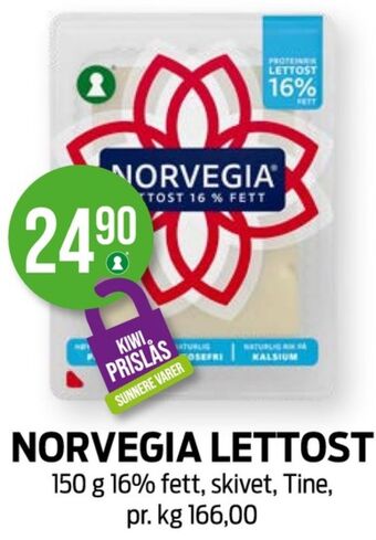 Kiwi Norvegia skiveost tilbud