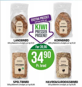 Kiwi Bakehuset brød tilbud