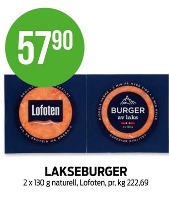 Kiwi Lofoten lakseburger tilbud