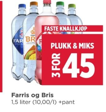 Meny Farris mineralvann tilbud