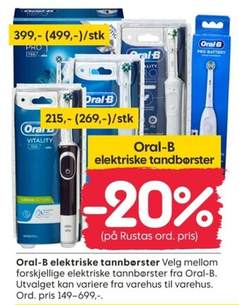 Rusta Braun oral-b eltannbørste tilbud