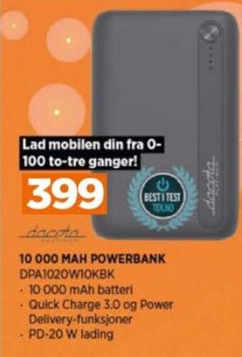 POWER Dacota powerbank tilbud