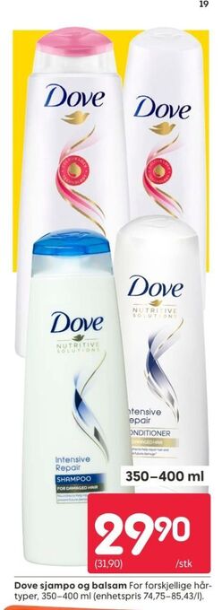 Rusta Dove shampoo tilbud