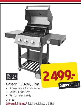 Jula Gassgrill 50x41,5 cm tilbud