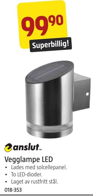 Jula Vegglampe LED tilbud
