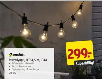 Jula anslut Partyslynge, LED 4,5 m, IP44 tilbud