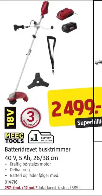 Jula MEEC TOOLS Batteridrevet busktrimmer tilbud