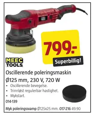 Jula MEEC TOOLS Oscillerende poleringsmaskin 0125 mm, 230 V , 720W tilbud