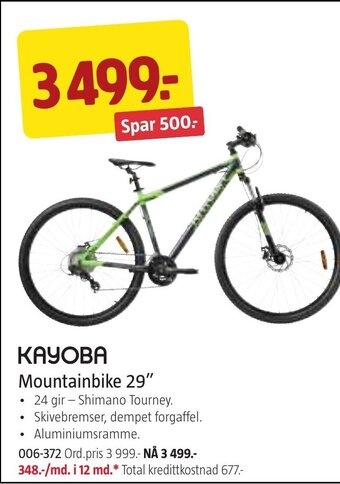 Jula KAYOBA Mountainbike 29" tilbud