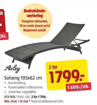 Jula Axley Solseng 193x62 cm tilbud