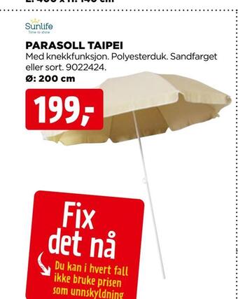 jem & fix Parasoll taipei tilbud