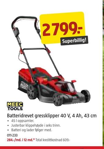 Jula Batteridrevet gressklipper 40 v, 4 ah, 43 cm tilbud